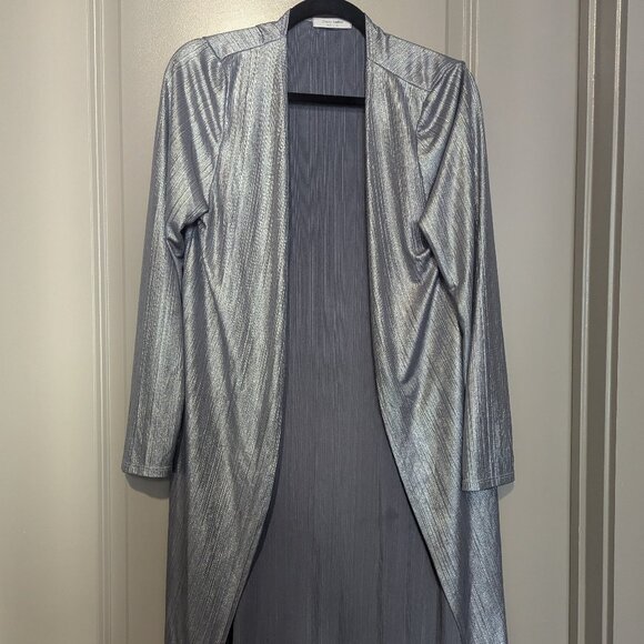 Torrid Silver Metallic Shine Duster Kimono - Picture 1 of 4